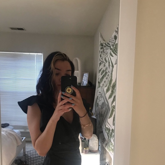 Beautiful Black Satin Mini Dress - Picture 5 of 8